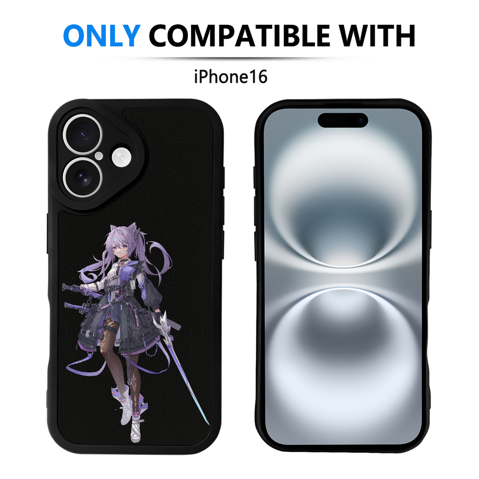 げんし神 刻晴 こくせい genshin Kokusei 【iPhone 16シリーズ対応】シリコンスマホケース（レザー調） 材質：シリコン